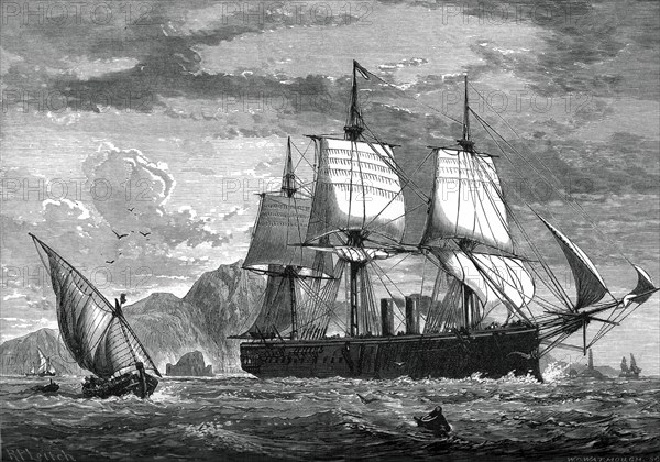 H M swift cruiser Inconstant, c1880.Artist: WC Watmough