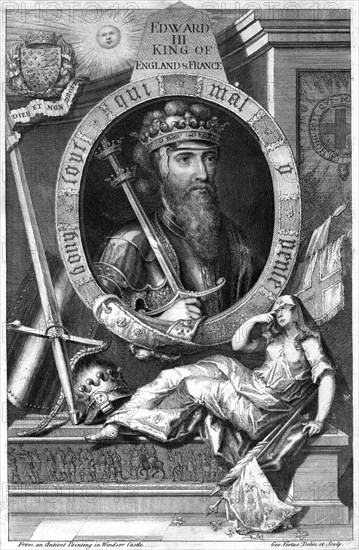 King Edward III of England, (18th century).Artist: George Vertue