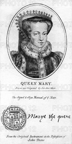 Queen Mary I of England.Artist: Antonis Mor