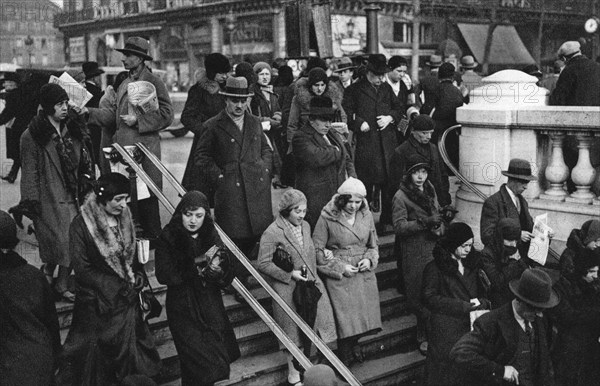 Entrance to a Metro station, Paris, 1931.Artist: Ernest Flammarion