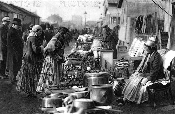 A view of the flea market at the entrance of St Ouen, Paris, 1931Artist: Ernest Flammarion