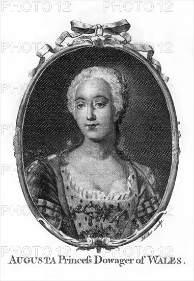 Augusta, Princess of Wales, (1719-1772).Artist: Miller