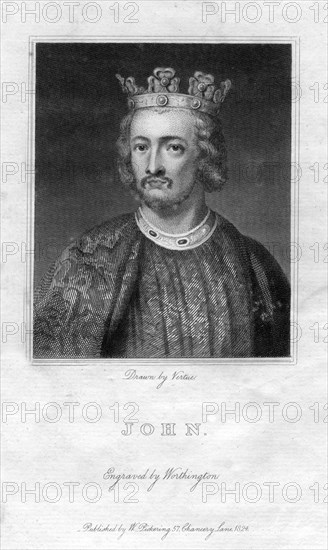 King John of England, (1824).Artist: Worthington