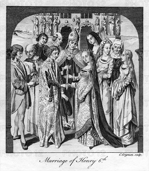Marriage of Henry VI, 1445, (18th century).Artist: Charles Grignion