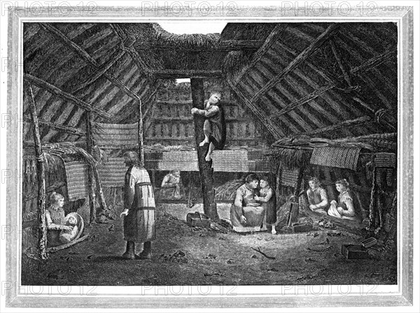 'Inside of a House in Oonalashka', c1776-1779.Artist: Walker