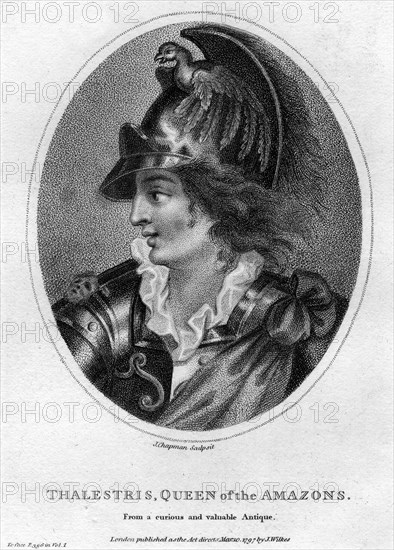 Thalestris, mythical Queen of the Amazons, 1797.Artist: J Chapman