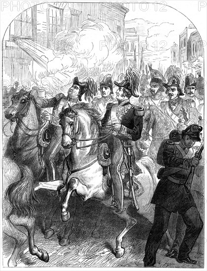 The attempt to assassinate King Louis Philippe of France, Paris, 1835. Artist: Unknown