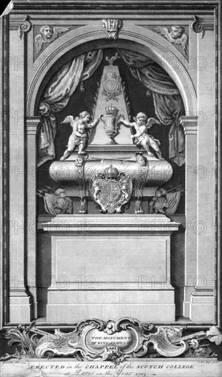 The Monument of King James II of England, Chapel of the Scotch College, Paris.Artist: Bosc