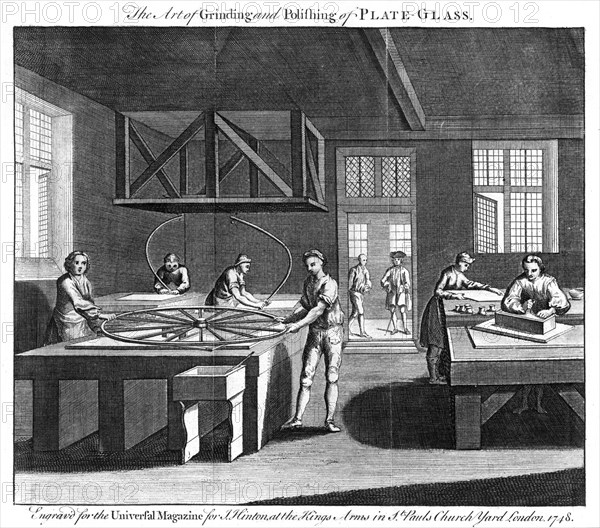 'The Art of Grinding and Polishing of Plate-Glass', 1748. Artist: Unknown