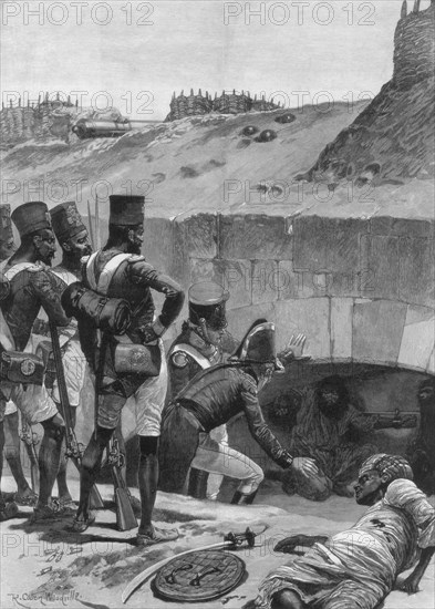 Finding the British prisoners under the casemates in the fortifications, 1894.Artist: Richard Caton Woodville II