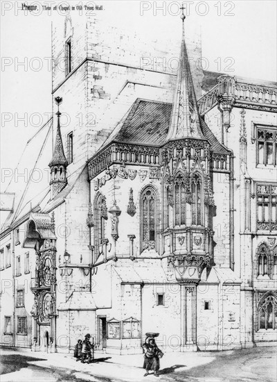 The chapel in the old town hall, Prague, Czech Republic, 19th century.Artist: Richard Norman Shaw