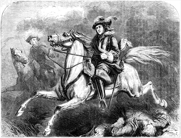 King George II at the battle of Dettingen, 1743. Artist: Unknown