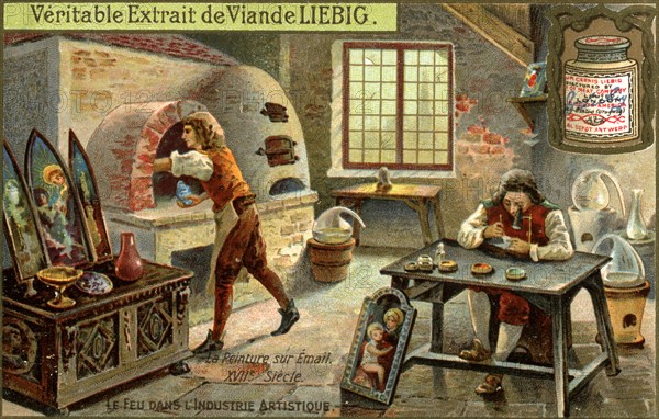 Painting with enamels in the 17th century, (c1900). Artist: Unknown