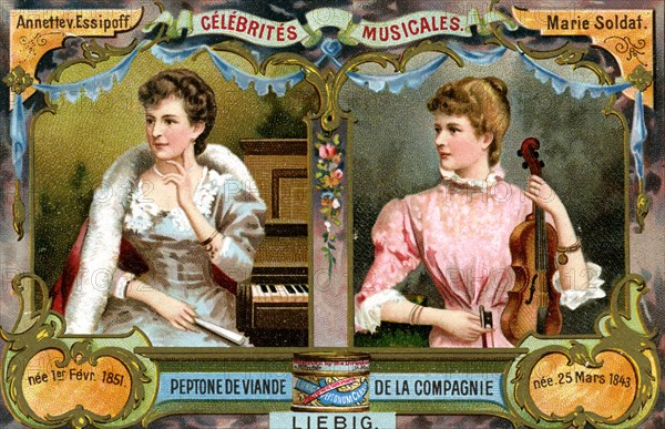 Annette von Essipoff and Marie Soldat, c1900. Artist: Unknown