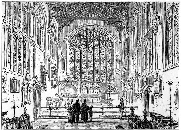 The chancel of Stratford church, Stratford-upon-Avon, Warwickshire, 1885.Artist: Edward Hull