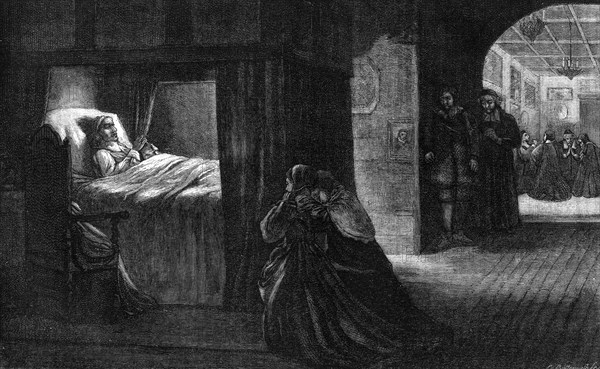 The deathbed of Oliver Cromwell, 3 September 1658, (19th century). Artist: Unknown