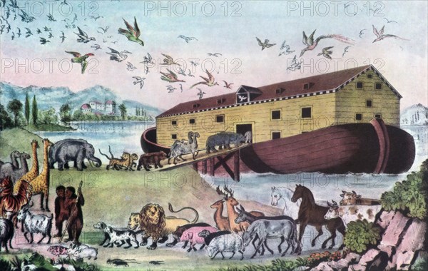'Noah's Ark', 19th century.Artist: Nathaniel Currier
