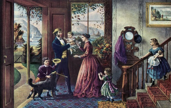 'The Season of Strength, Middle Age', 1868.Artist: Currier and Ives