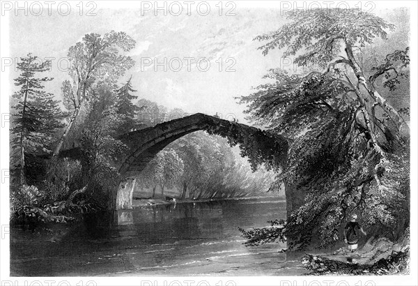 The Bridge of Doon, Ayrshire, 1838.Artist: GK Richards