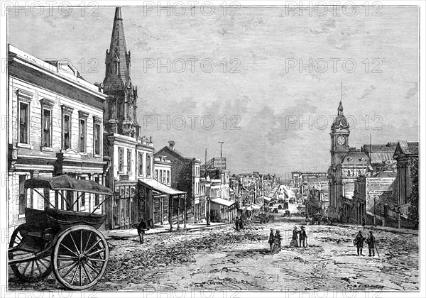 Collins Street, Melbourne, Victoria, Australia, 19th century. Artist: Unknown