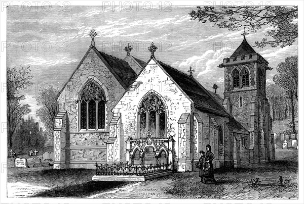 St Michael's Church and the grave of Benjamin Disraeli (1804-1881), late 19th century. Artist: Unknown