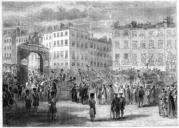 Entry of King George IV into Dublin, 1820s.Artist: Pearson