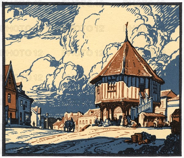 The Market Cross, Wymondham, Norfolk, early 20th century.Artist: Leonard Russell Squirrell