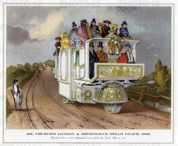 'Dr Church's London and Birmingham Steam Coach', 1833. Artist: Unknown
