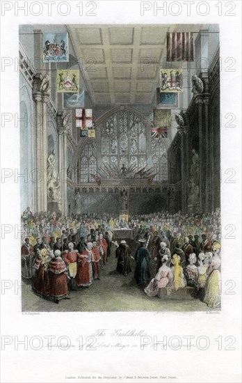 Installation of the Lord Mayor, The Guildhall, London. Artist: H Melville