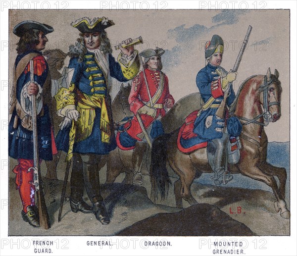 French military dress, 1704. Artist: Unknown