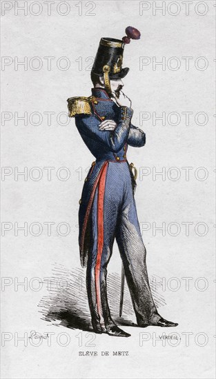 French military student, 19th century.Artist: Verdeil