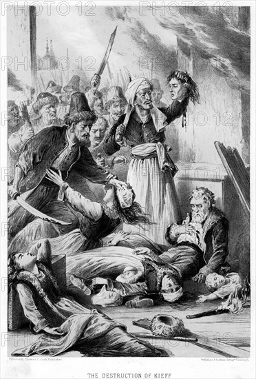 'The Destruction of Kieff', c19th century. Artist: Unknown