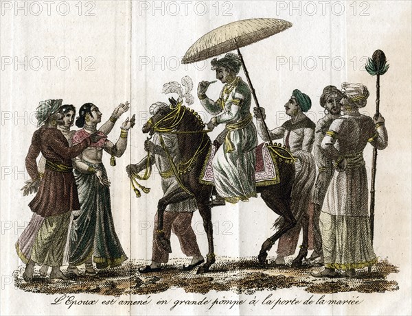 'Indian wedding procession', c19th century. Artist: Unknown