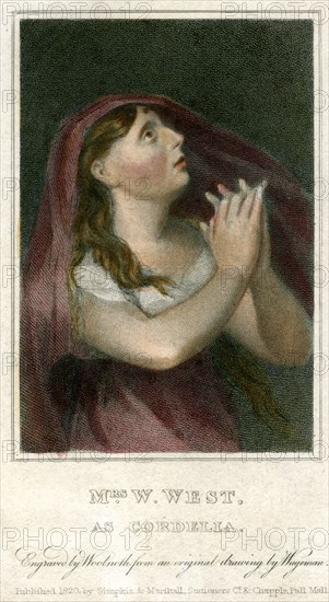 'Mrs W West as Cordelia', 1820.Artist: Thomas Charles Wageman