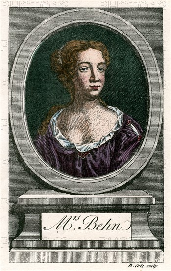 Aphra Behn (1640-1680), first professional woman writer in English literature.Artist: B Cole