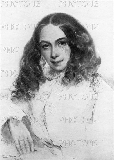 Elizabeth Barrett Browning, British poet, 1859. Artist: Unknown