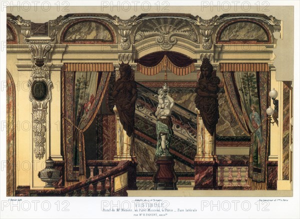 The vestibule of the Hotel de Mt Menier, Paris, France, 20th century.Artist: G Sanier