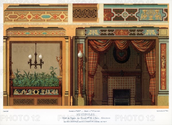 The vestibule of the Hotel du Figaro, Paris, France, 20th century.Artist: G Sanier