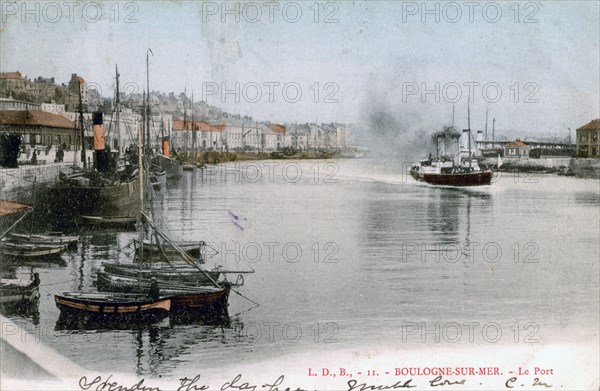 The port at Boulogne, France, 1904. Artist: Unknown