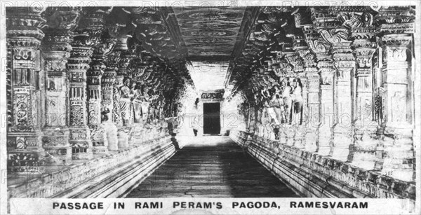 Passage in Rami Peram's Pagoda, Ramesvaram, Tamil Nadu, India, c1925. Artist: Unknown