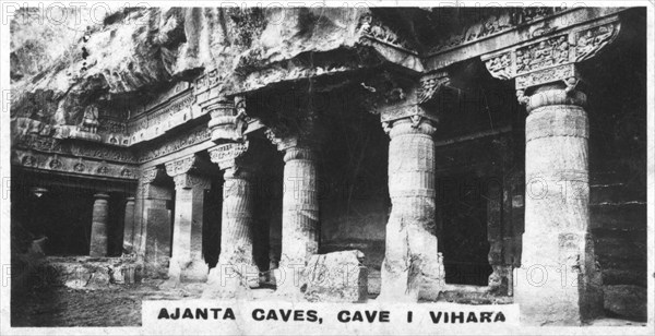 Ajanta caves, Vihara, Maharashtra, India, c1925. Artist: Unknown