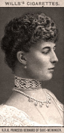 H.R.H Princess Bernard of Saxe-Meiningen, 1908.Artist: WD & HO Wills