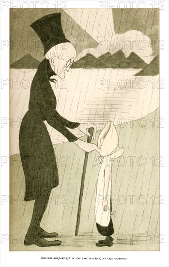 'William Wordsworth in the Lake District, at Cross-Purposes', 1904.Artist: Max Beerbohm