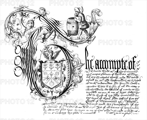 Facsimile from the book of accounts of the Coopers' Company, 1576, (1893). Artist: Unknown