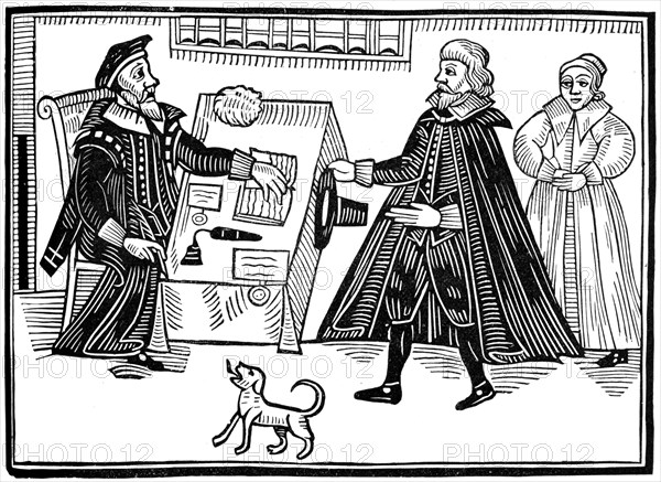 The Proctor and Parator, 1641, (1893). Artist: Unknown