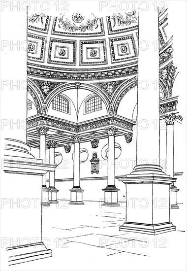 Interior of St Stephen's Church, Walbrook, City of London, 1893. Artist: Unknown