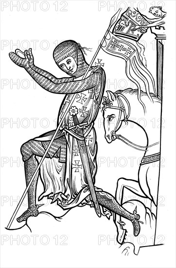 Knight in armour, late 13th century, (1892). Artist: Unknown