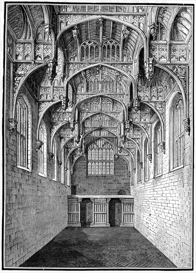 Great Hall, Hampton Court Palace, London, 1893.  Creator: Unknown.