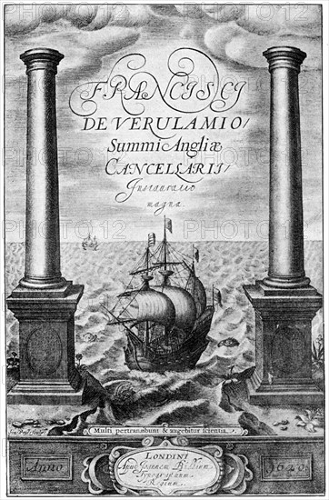 Title page of Francis Bacon's Instauratio Magna, 1620 (1893). Artist: Unknown