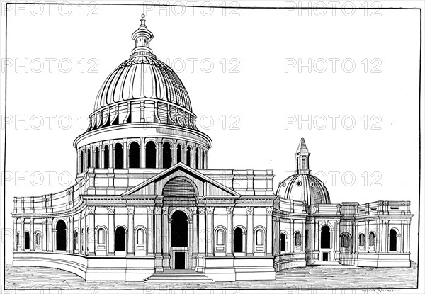 Sir Christopher Wren's original model for St Paul's cathedral, London, c1670-1672 (1893).Artist: Arthur Robertson